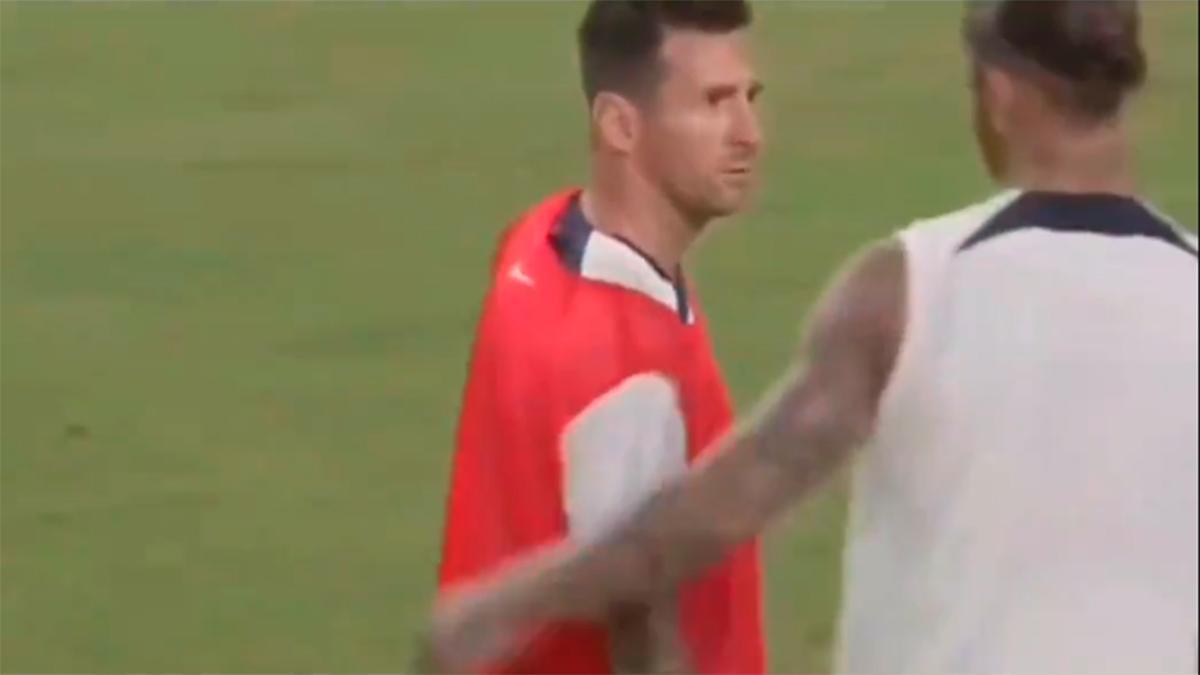 El pique entre Messi y Ramos en un entrenamiento por una entrada del defensa al argentino