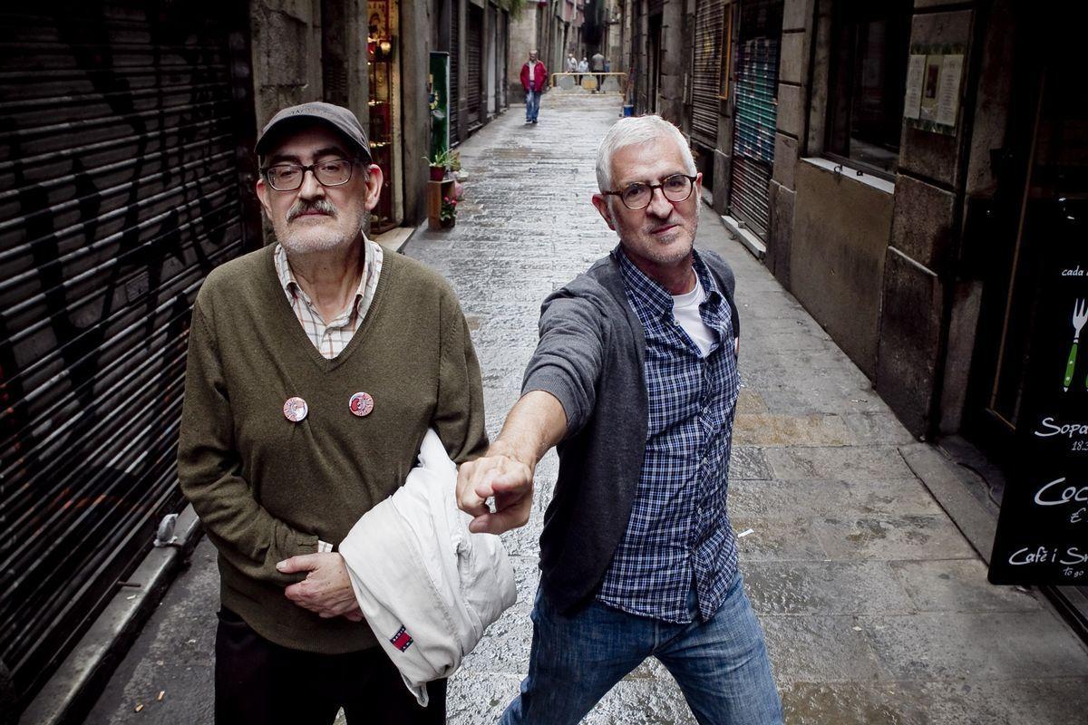 Juanito Mediavilla (izquierda) y Miguel Gallardo, en 2012. /