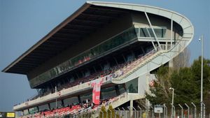 Imagen de archivo de una de las tribunas del Circuit Imagen de archivo de una de las tribunas del Circuit