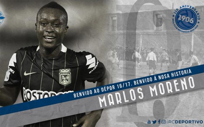 Marlos Moreno es por ahora la última incorporación de un Deportivo con muchas caras nuevas Marlos Moreno es por ahora la última incorporación de un Deportivo con muchas caras nuevas