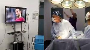 Dos cirujanos siguieron el Chile - Portugal mientras operaban