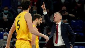 Saras, en un momento del duelo ante el Baskonia