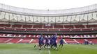El Atlético de Madrid entrenando en el Wanda