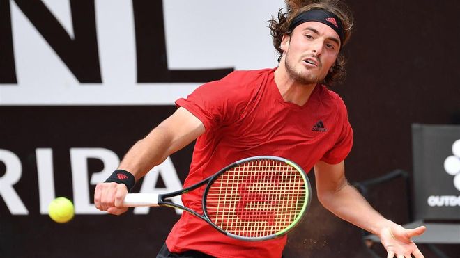 Tsitsipas, durante su duelo en Roma Tsitsipas, durante su duelo en Roma