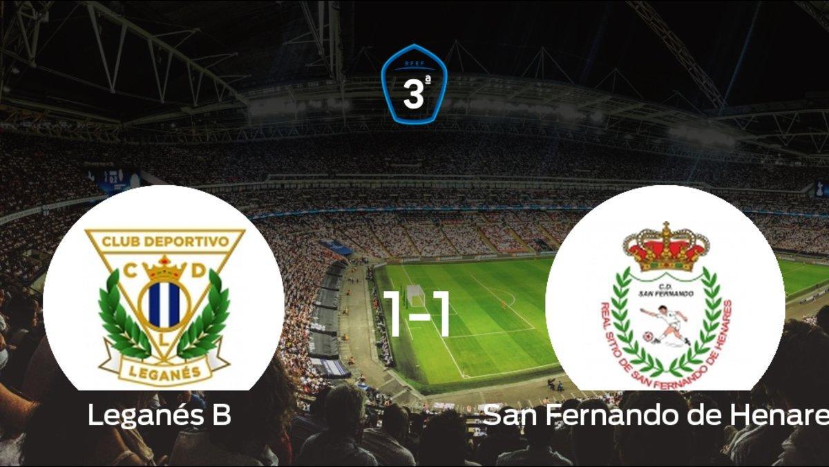 El Leganés B y el San Fernando de Henares solo sumaron un punto (1-1)