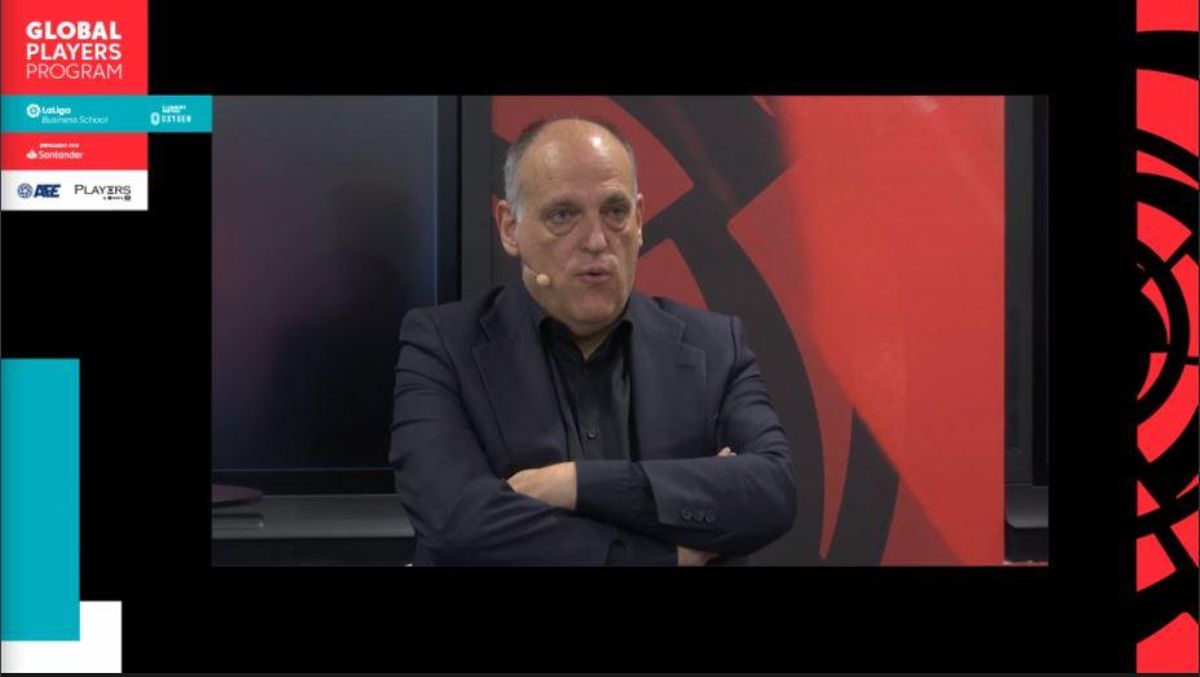 Tebas, durante el Global Players Program Tebas, durante el Global Players Program