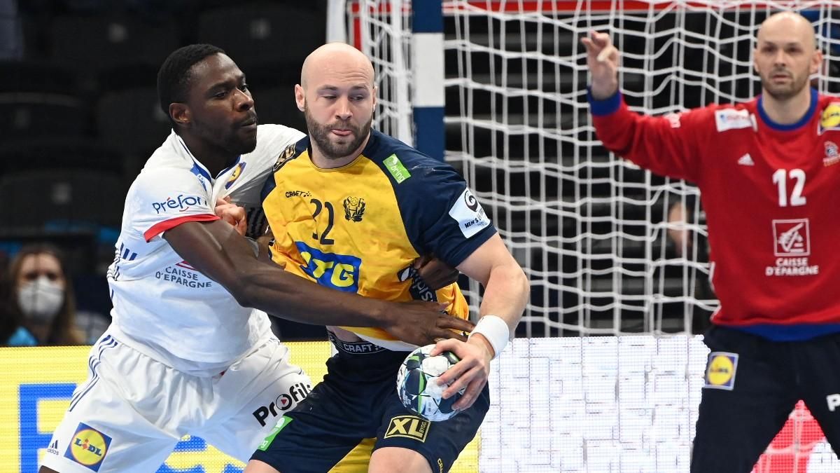 Lance del partido entre Francia y Suecia Lance del partido entre Francia y Suecia