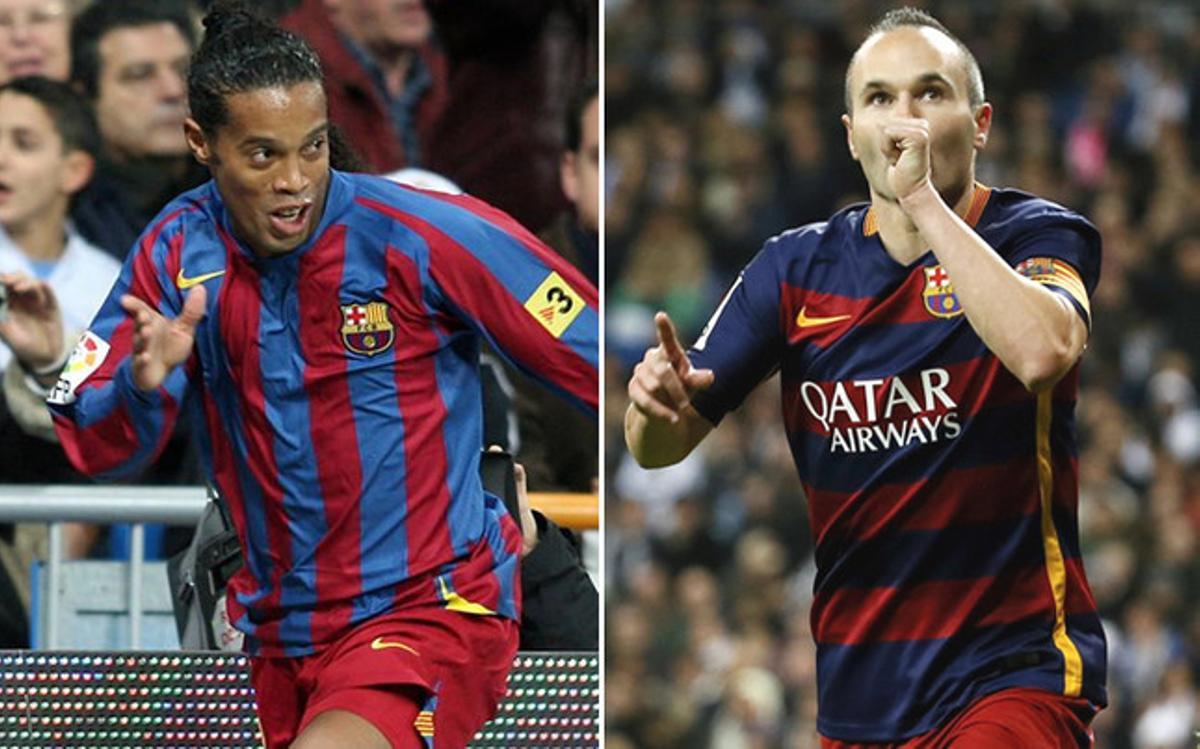 Iniesta emuló a Ronaldinho tras recibir los aplausos del Bernabéu