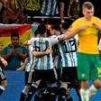 Argentina celebra el gol de Leo Messi ante Australia