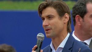 Ferrer, durante su homenaje Ferrer, durante su homenaje