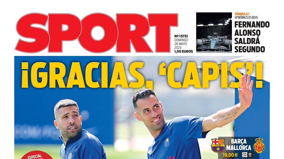Dies ist das heutige SPORT-Cover, Sonntag, 28. Mai