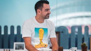 Xavi Hernández, en un acto con Adidas en Qatar
