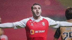 Abel Ruiz celebrando uno de sus goles con el Sporting de Braga Abel Ruiz celebrando uno de sus goles con el Sporting de Braga