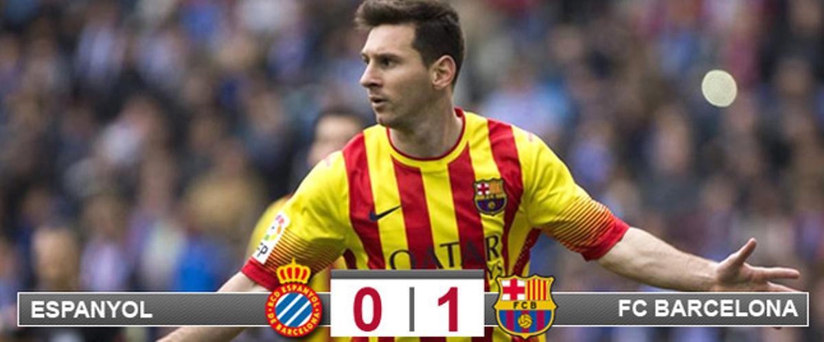 Messi, celebrando su gol en Cornellà-El Prat Messi, celebrando su gol en Cornellà-El Prat