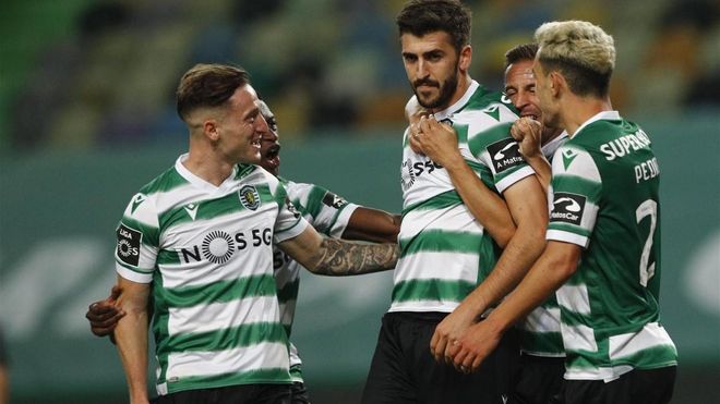 Paulinho celebra el 1-0 del Sporting ante el Boavista Paulinho celebra el 1-0 del Sporting ante el Boavista