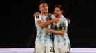 Leo Messi y Lautaro Martínez, compañeros en Argentina