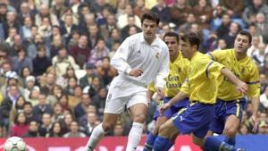 Morientes en el día del partido contra la UD en 2002 cuando anotó cinco tantos