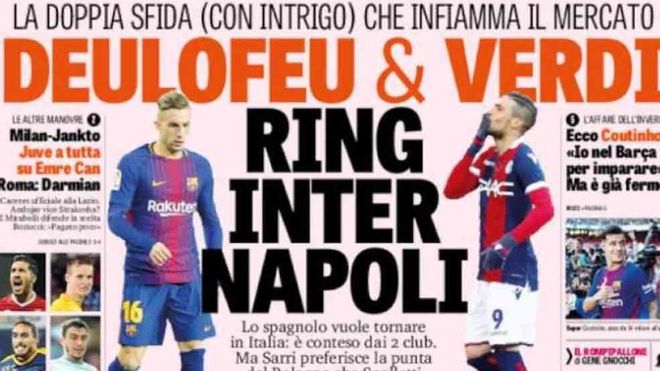 Deulofeu, protagonista en la portada de la Gazzetta Deulofeu, protagonista en la portada de la Gazzetta