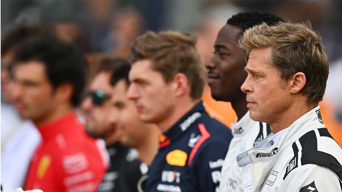 Brad Pitt se integra a la perfección en la parrilla de F1