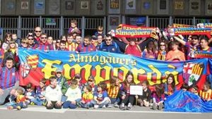 Una representación de la PB Almogàvers Empordà en el Camp Nou Una representación de la PB Almogàvers Empordà en el Camp Nou