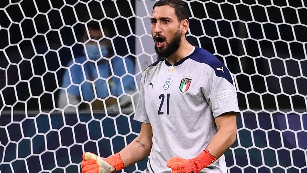 Donnarumma celebra una parada ante España en la Nations League Donnarumma celebra una parada ante España en la Nations League