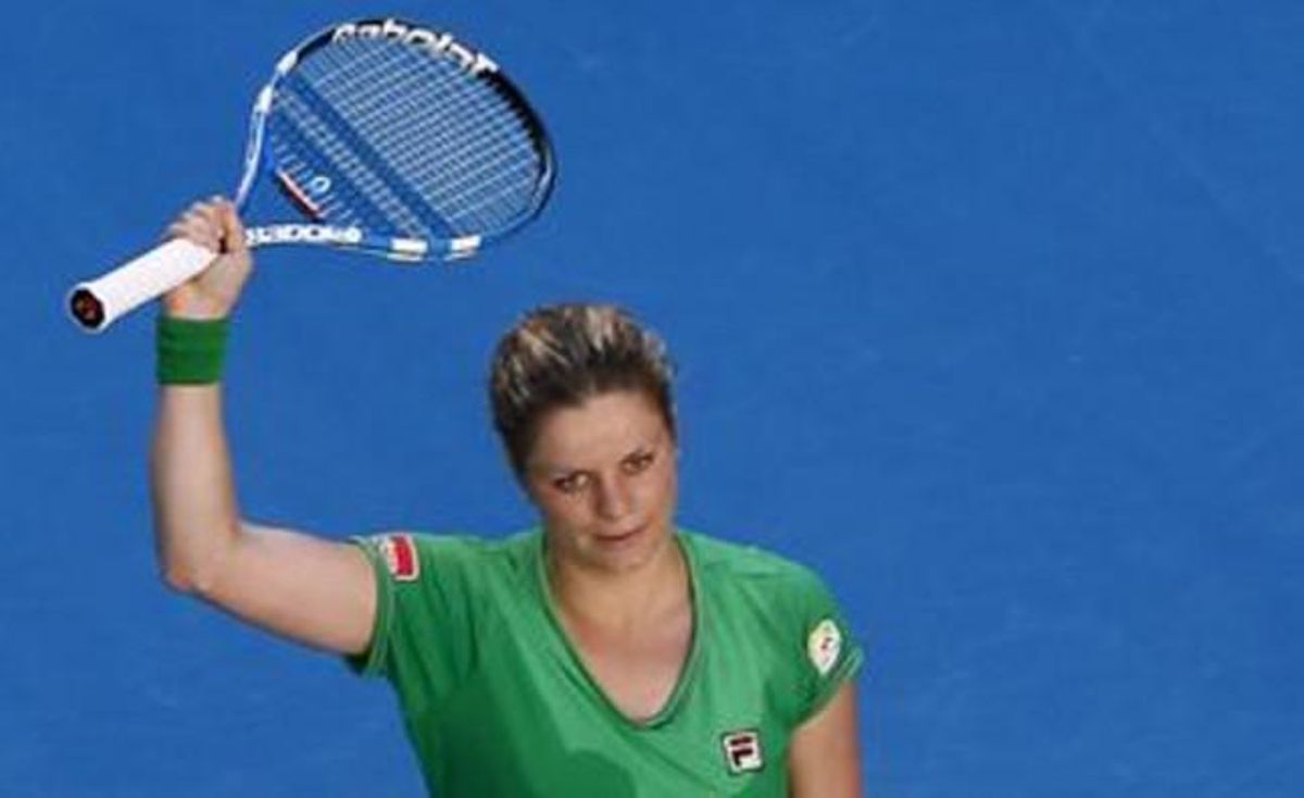 Clijsters celebra su pase a la final Clijsters celebra su pase a la final