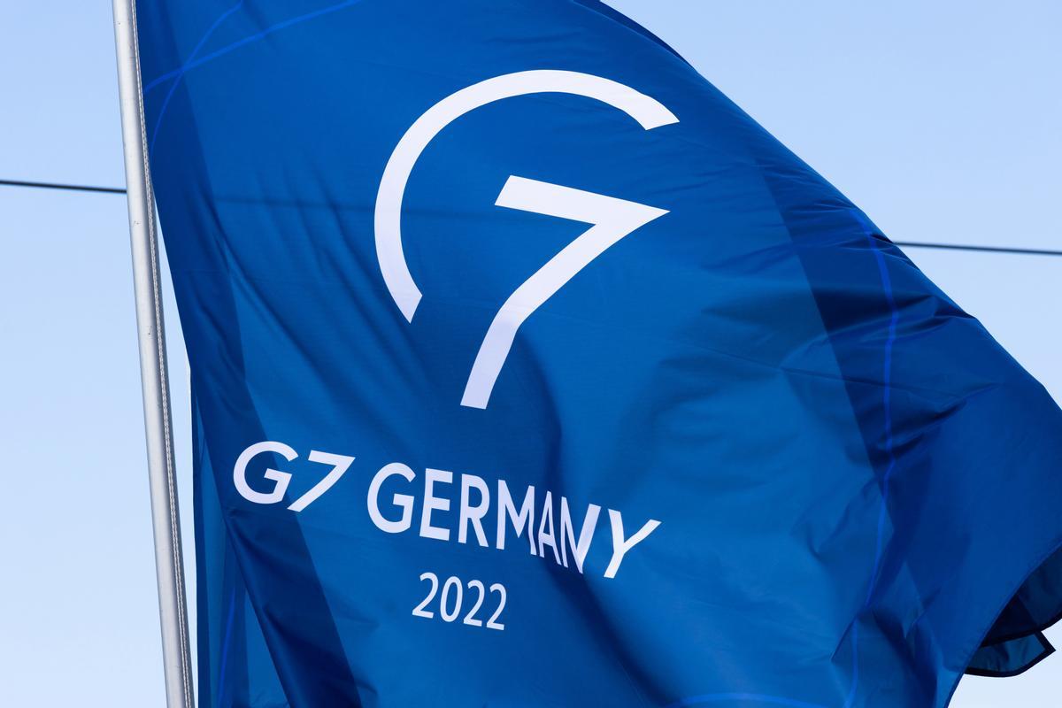 Archivo - Imagen de archivo del logo del G7 durante la cumbre en Alemania.