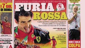 Carlos Sainz, en la portada de la Gazzetta dello Sport