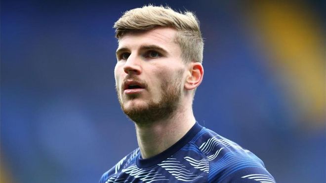 Werner, en un calentamiento con el Chelsea Werner, en un calentamiento con el Chelsea