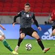 Rey Manaj, en una acción con la selección albanesa