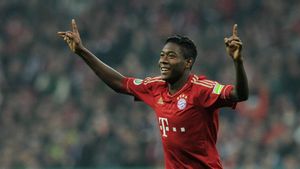 Alaba celebrando un gol Alaba celebrando un gol