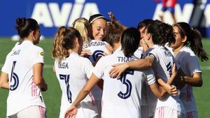 Las jugadoras del Real Madrid femenino celebran un gol en la Primera Iberdrola Las jugadoras del Real Madrid femenino celebran un gol en la Primera Iberdrola
