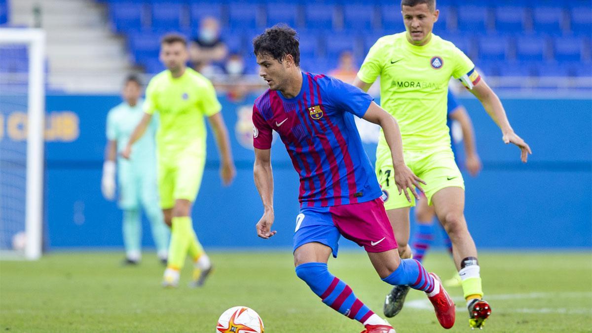 Lucas de Vega, en un partido de esta temporada frente al Andorra