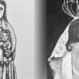 Apariencia original de la Virgen de Chamorro, del siglo XII, y su imagen actual.