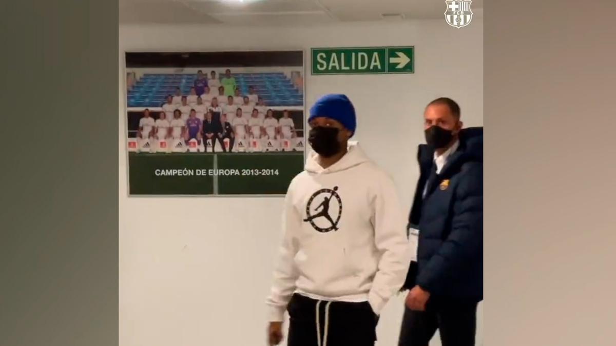Ansu Fati, en el Bernabéu para apoyar a sus compañeros