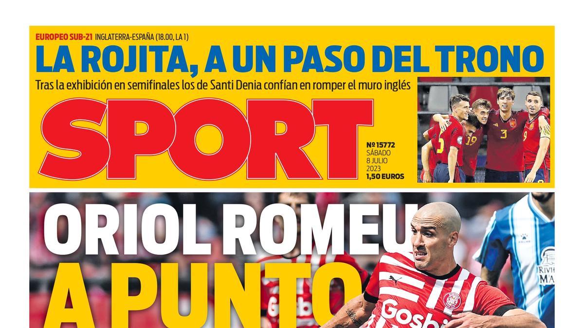 Esta es la portada de SPORT de hoy, sábado 8 de julio de 2023