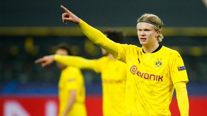 Erling Braut Haaland, durante un partido del Borussia Dortmund. Erling Braut Haaland, durante un partido del Borussia Dortmund.