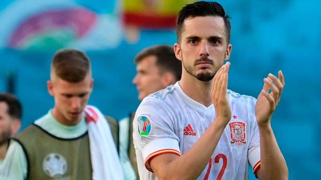Sarabia durante un partido de Eurocopa Sarabia durante un partido de Eurocopa