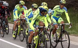 El equipo Tinkoff, con Alberto Contador al frente El equipo Tinkoff, con Alberto Contador al frente