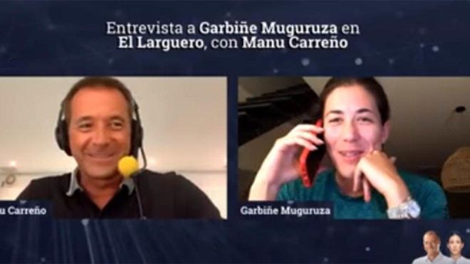 Muguruza, durante la entrevista Muguruza, durante la entrevista