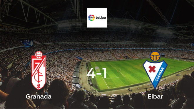 Victory for Granada, in a 4-1 trashing at the Estadio Nuevo Los Carmenes Victory for Granada, in a 4-1 trashing at the Estadio Nuevo Los Carmenes