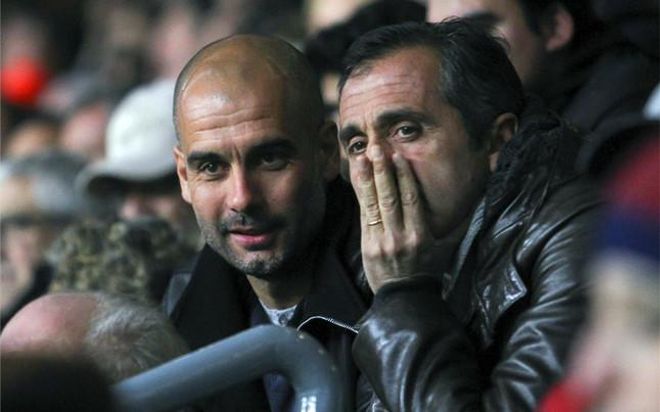 Guardiola junto a Estiarte, en el Camp Nou Guardiola junto a Estiarte, en el Camp Nou