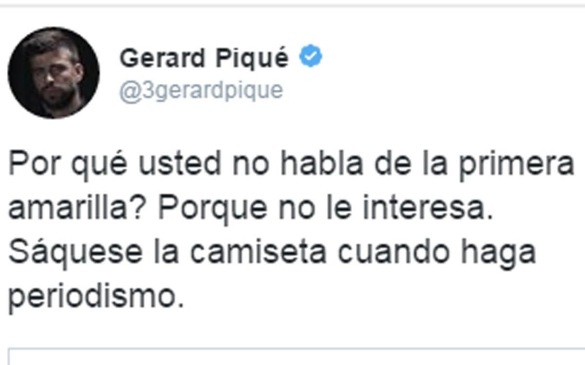 Piqué no se corta en su cuenta de Twitter Piqué no se corta en su cuenta de Twitter