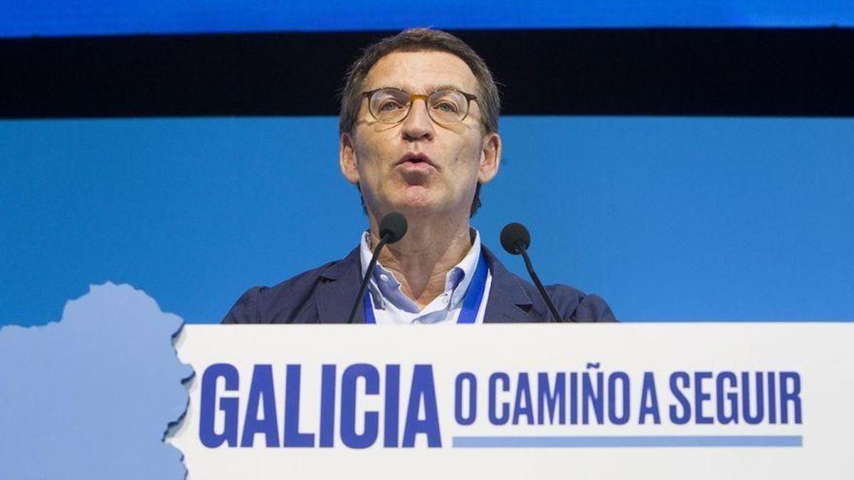 El presidente del PP, Alberto Núñez Feijóo, este domingo, en el congreso del partido en Galicia. El presidente del PP, Alberto Núñez Feijóo, este domingo, en el congreso del partido en Galicia.