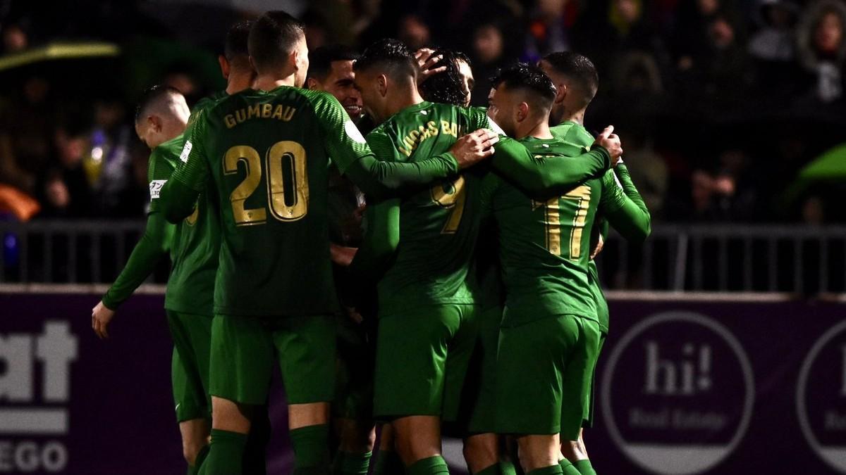 El Elche celebra su gol en la Copa del Rey El Elche celebra su gol en la Copa del Rey