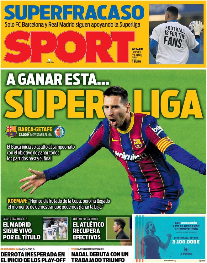 Esta es la portada del SPORT Esta es la portada del SPORT