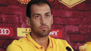 Busquets, durante la rueda de prensa en el St. Regis San Francisco Busquets, durante la rueda de prensa en el St. Regis San Francisco