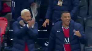 Neymar y Mbappé al final del PSG-RB Lepizig de la Champions 2020/21 Neymar y Mbappé al final del PSG-RB Lepizig de la Champions 2020/21