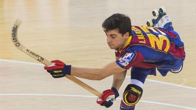 Alabart, autor de uno de los goles azulgrana ante el Liceo Alabart, autor de uno de los goles azulgrana ante el Liceo