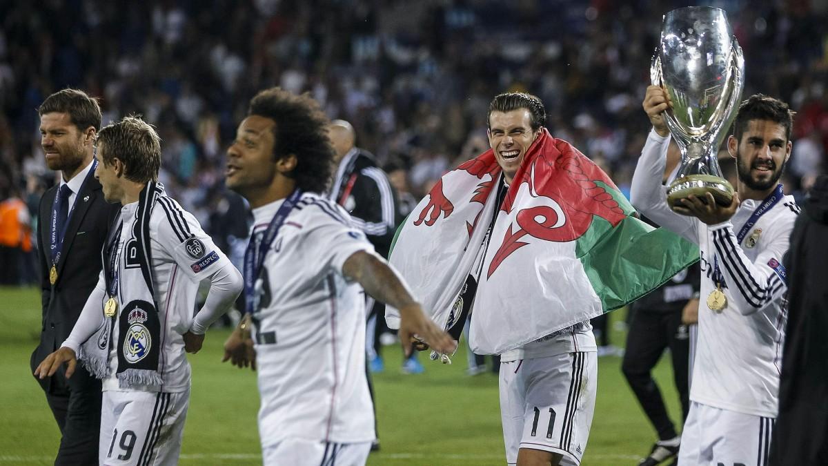 Marcelo, Bale e Isco celebran la Supercopa de Europa ganada en 2014